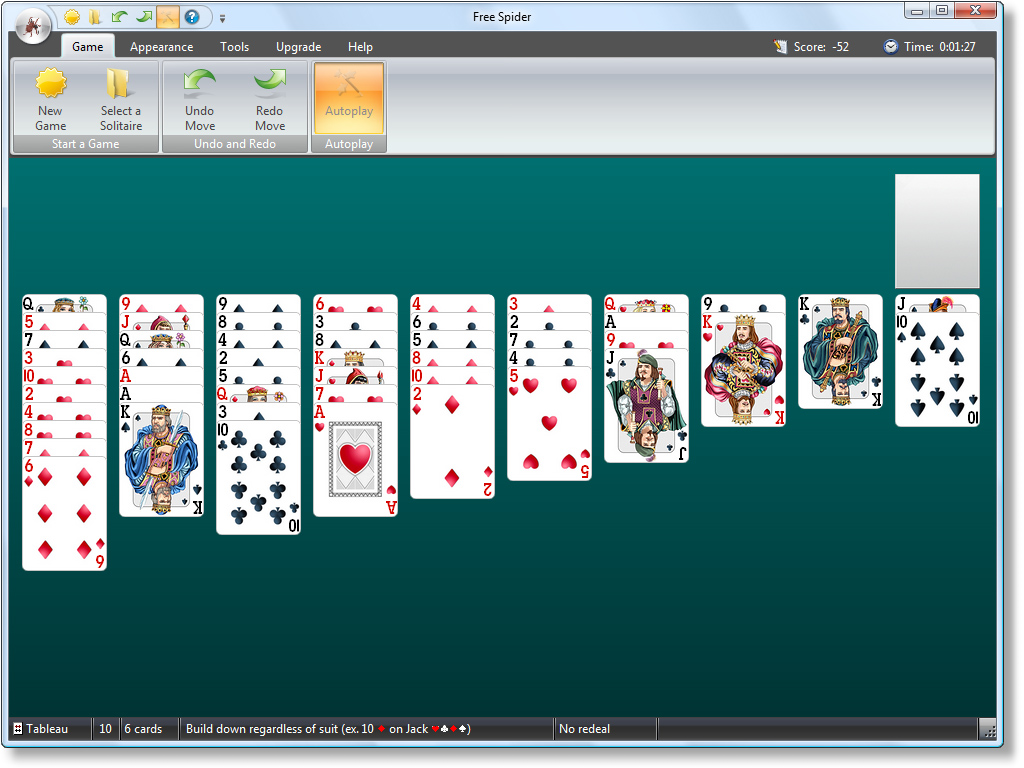 Spider Solitaire Free & Online — solitairen.com, by Camiri Net